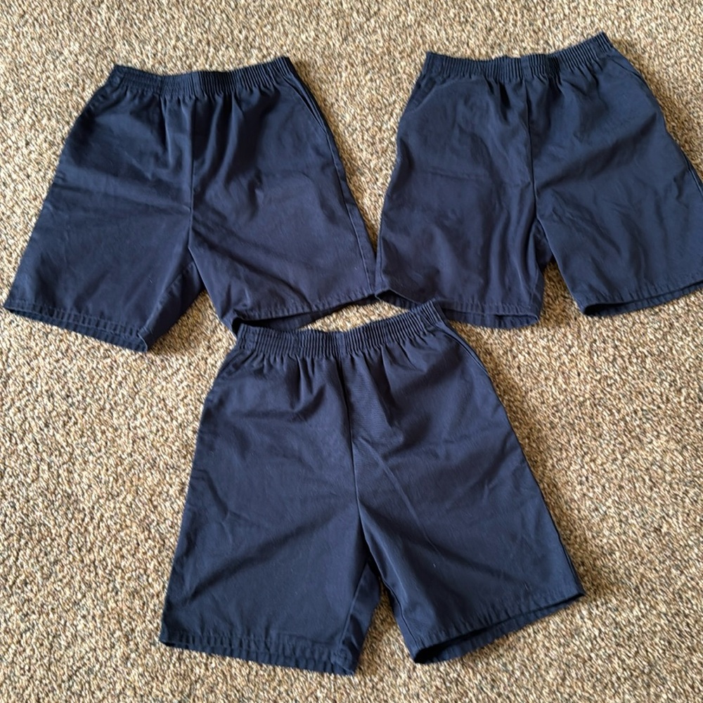 3pair of stretch waist size 16 navy shorts for boys.  Little use in cold area!